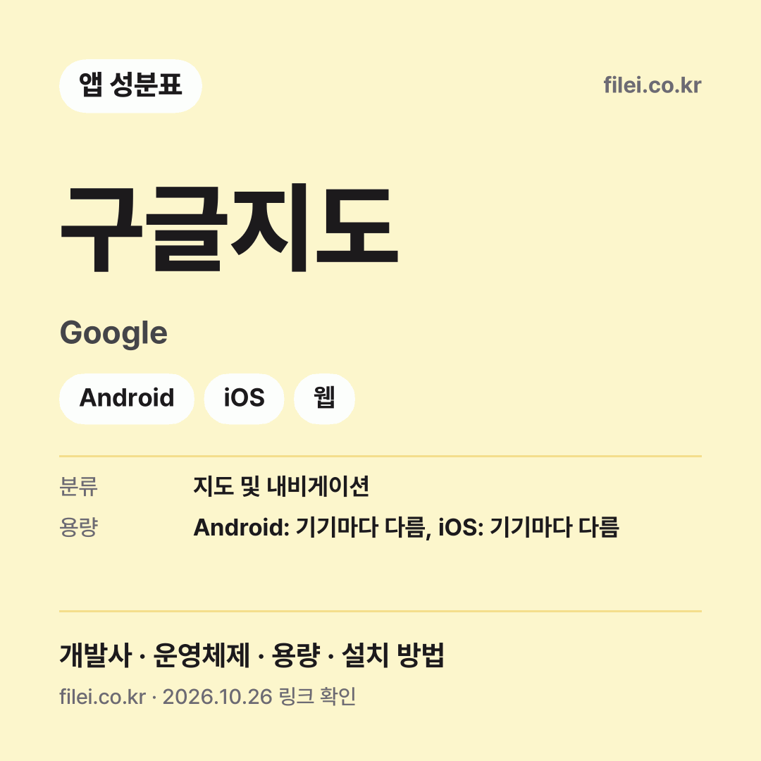 구글지도 다운로드 · Google · Android, iOS, 웹