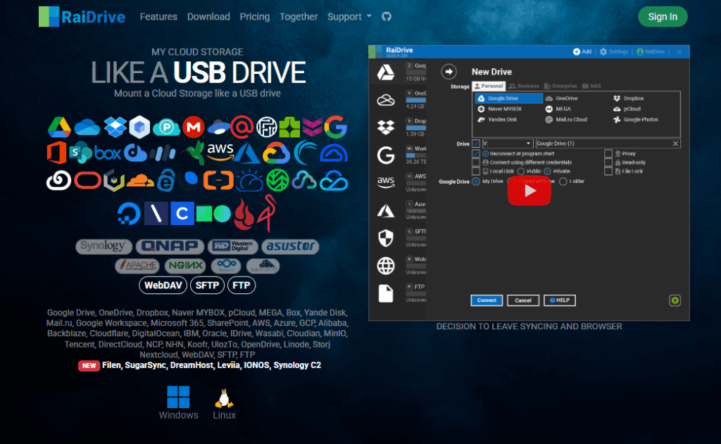 RaiDrive 스크린샷 1