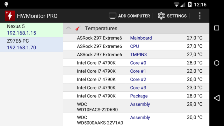 CPUID HWMonitor PRO 스크린샷 3