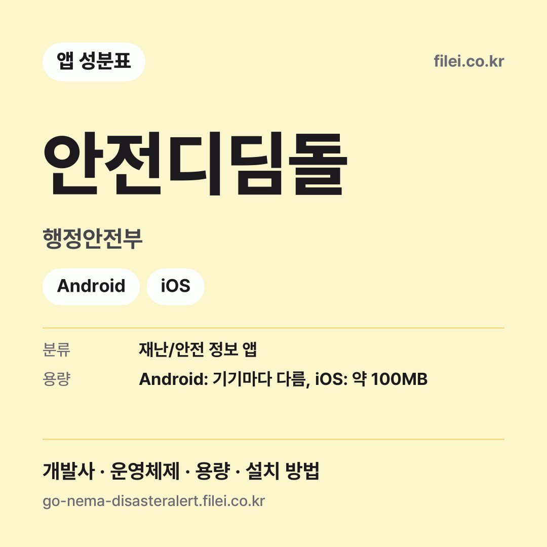 안전디딤돌 다운로드 · 행정안전부 · Android, iOS