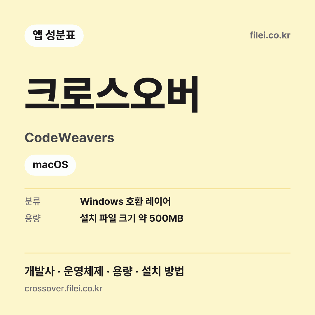 크로스오버 다운로드 · CodeWeavers · macOS