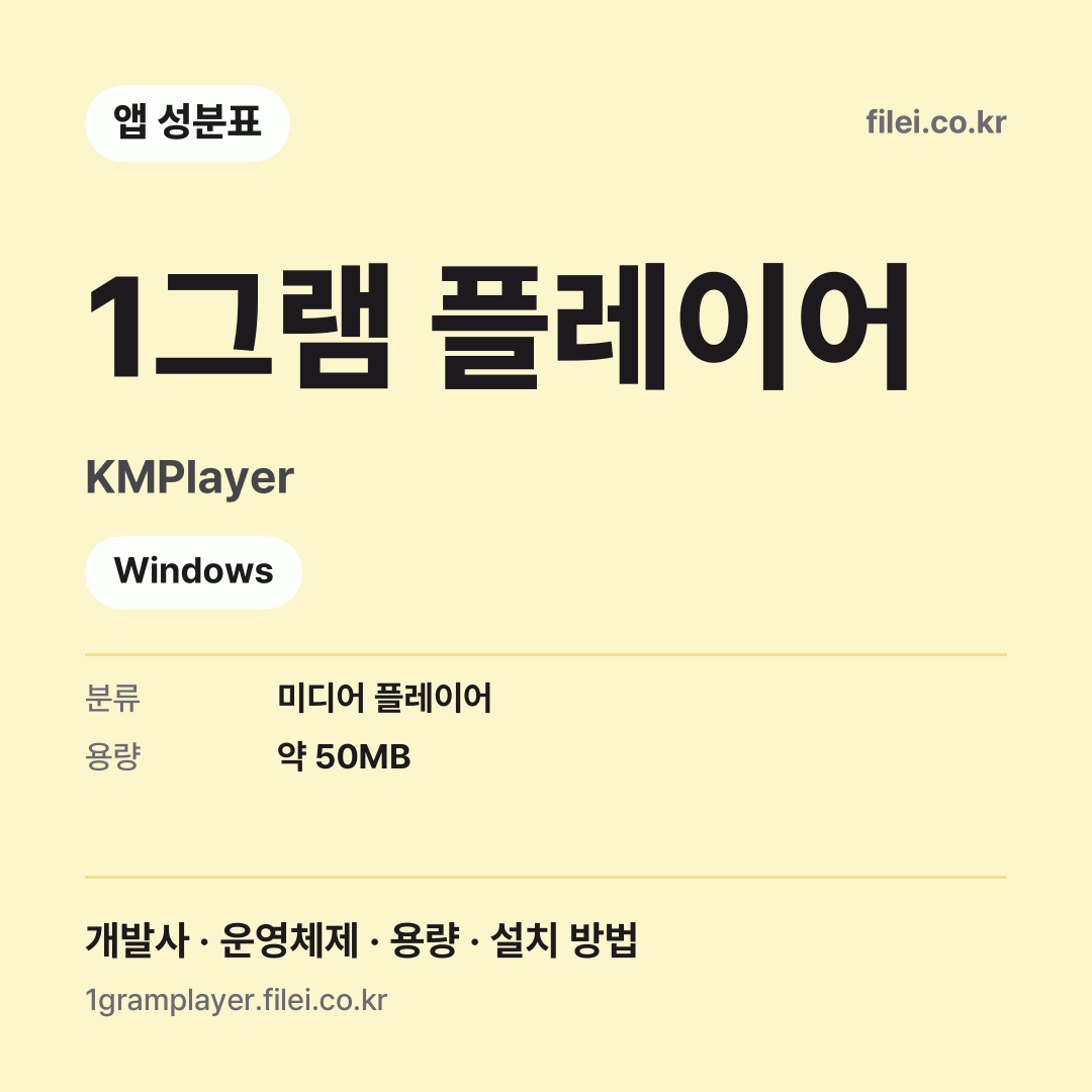 1그램 플레이어 다운로드 · KMPlayer · Windows