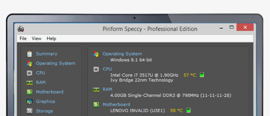Speccy 스크린샷 2