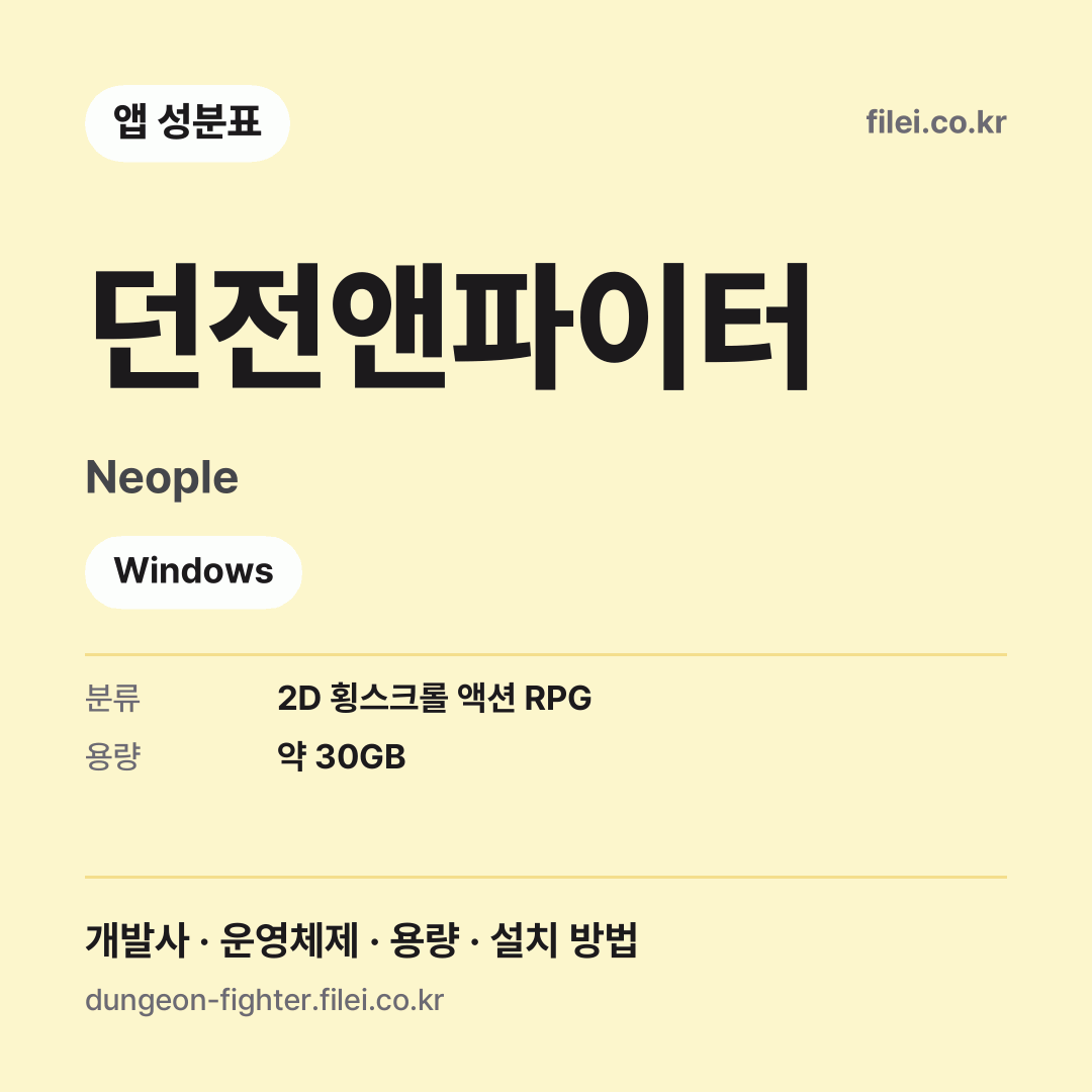 던전앤파이터 다운로드 · Neople · Windows
