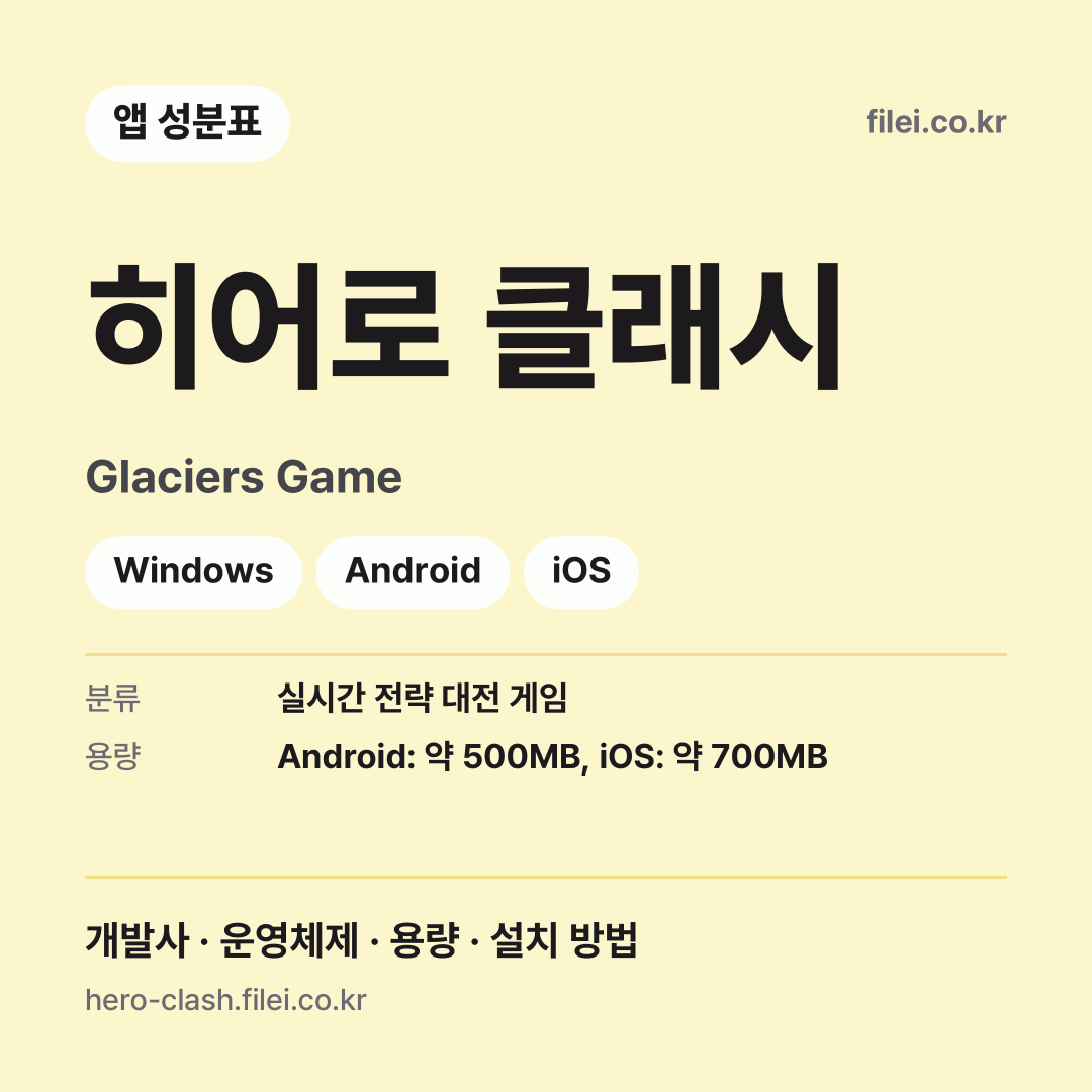 히어로 클래시 다운로드 · Glaciers Game · Windows, Android, iOS
