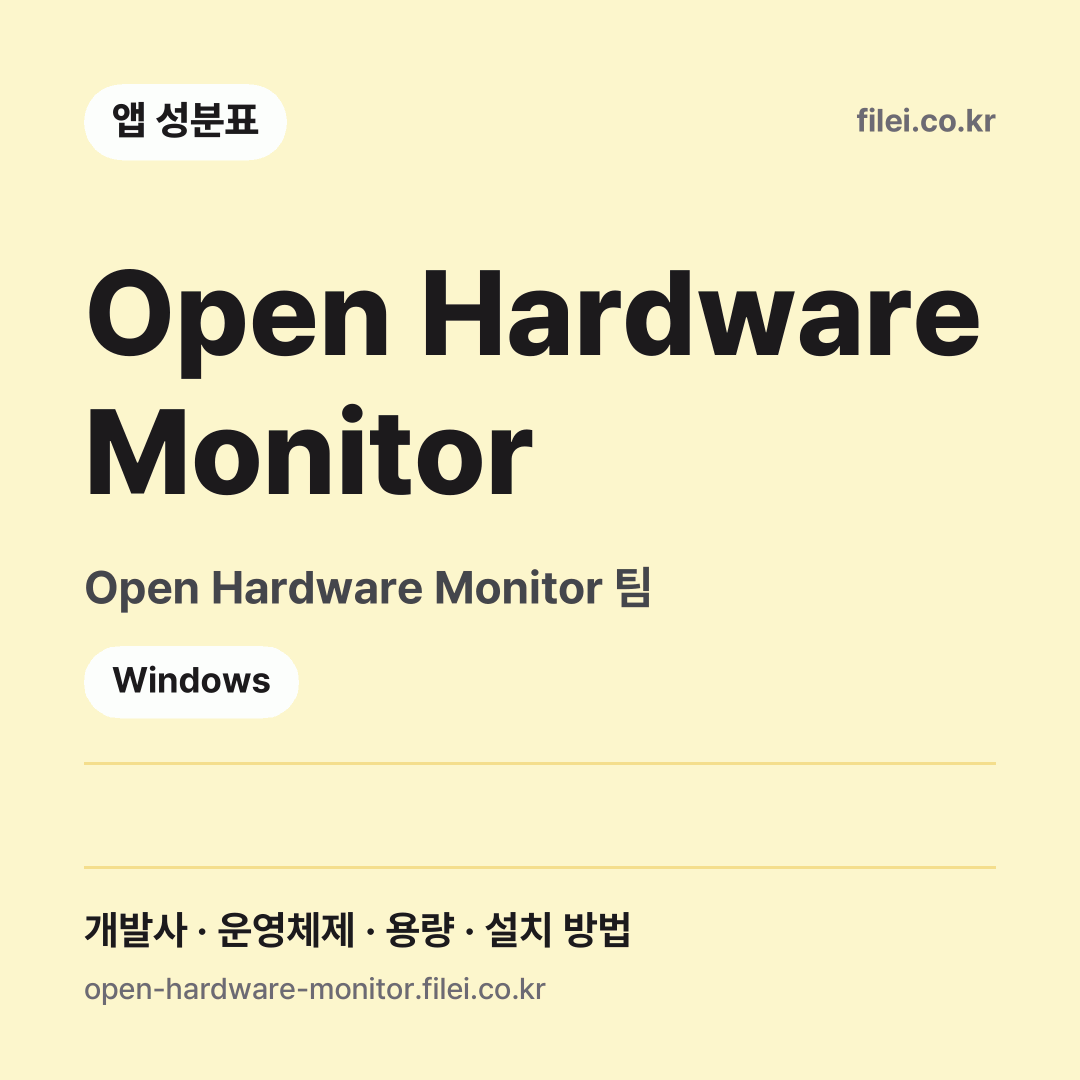 Open Hardware Monitor 다운로드 · Open Hardware Monitor 팀 · Windows