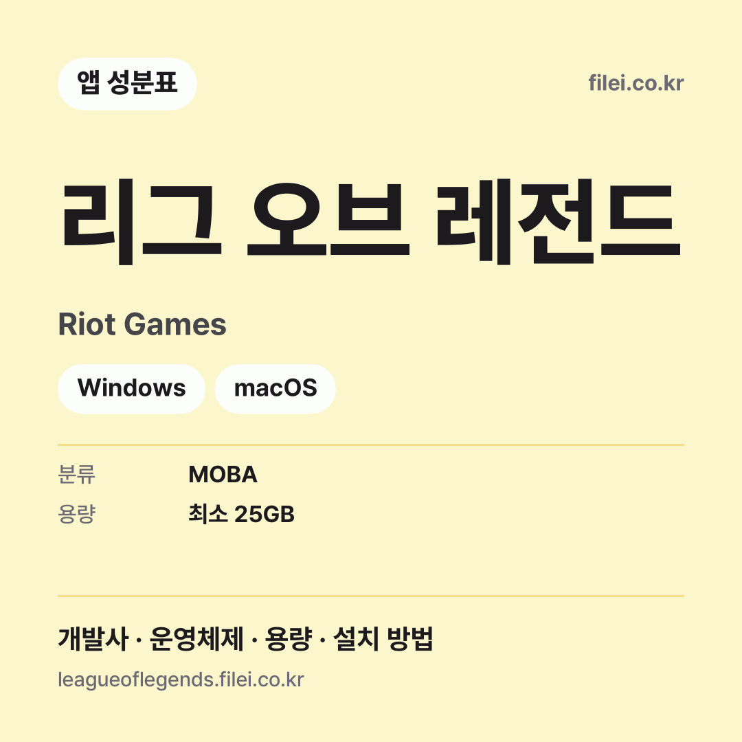 리그 오브 레전드 다운로드 · Riot Games · Windows, macOS