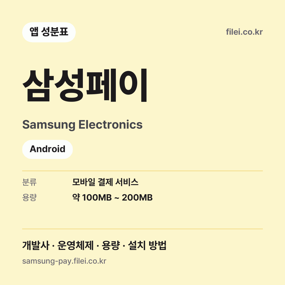 삼성페이 다운로드 · Samsung Electronics · Android
