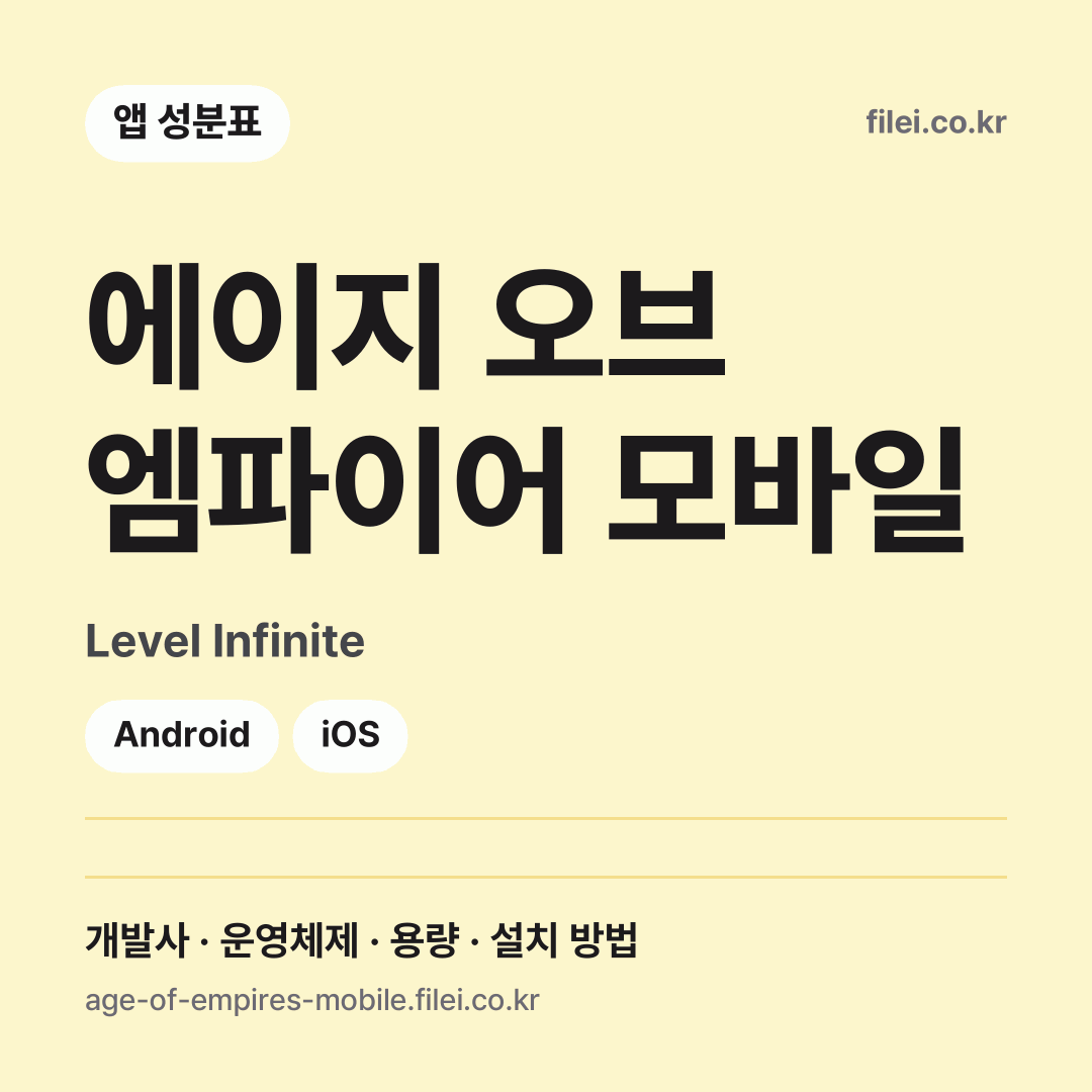 에이지 오브 엠파이어 모바일 다운로드 · Level Infinite · Android, iOS