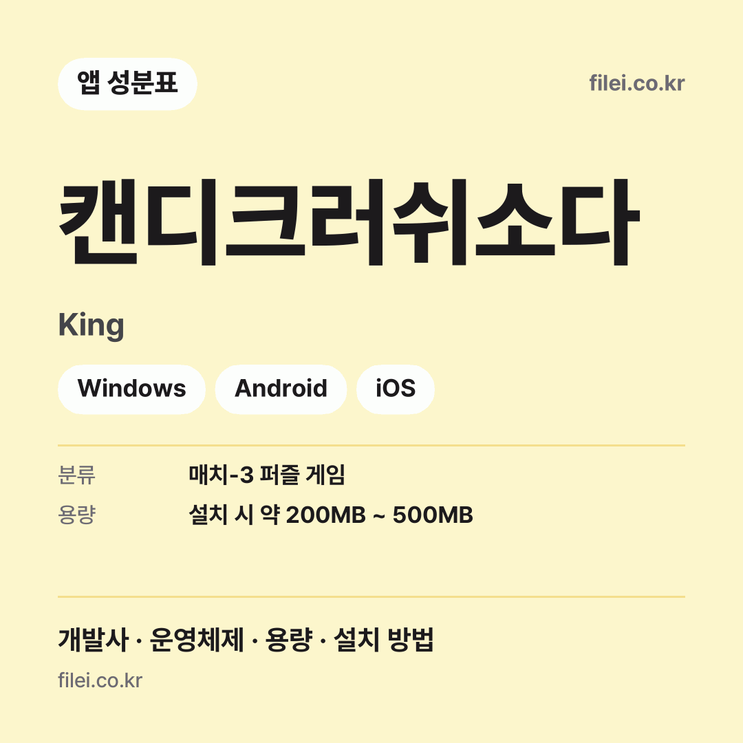 캔디크러쉬소다 다운로드 · King · Windows, Android, iOS