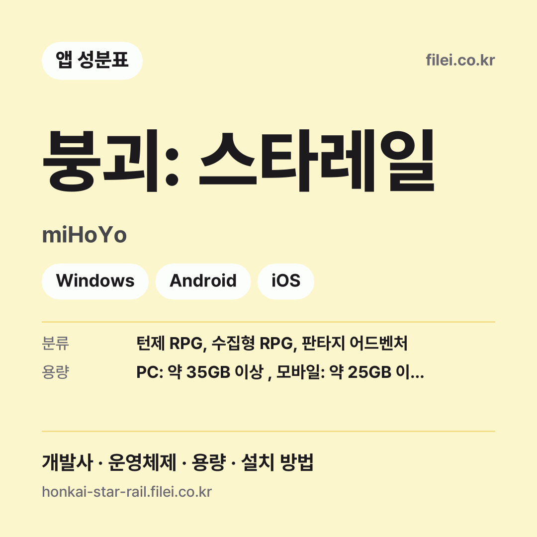 붕괴: 스타레일 다운로드 · miHoYo · Windows, Android, iOS