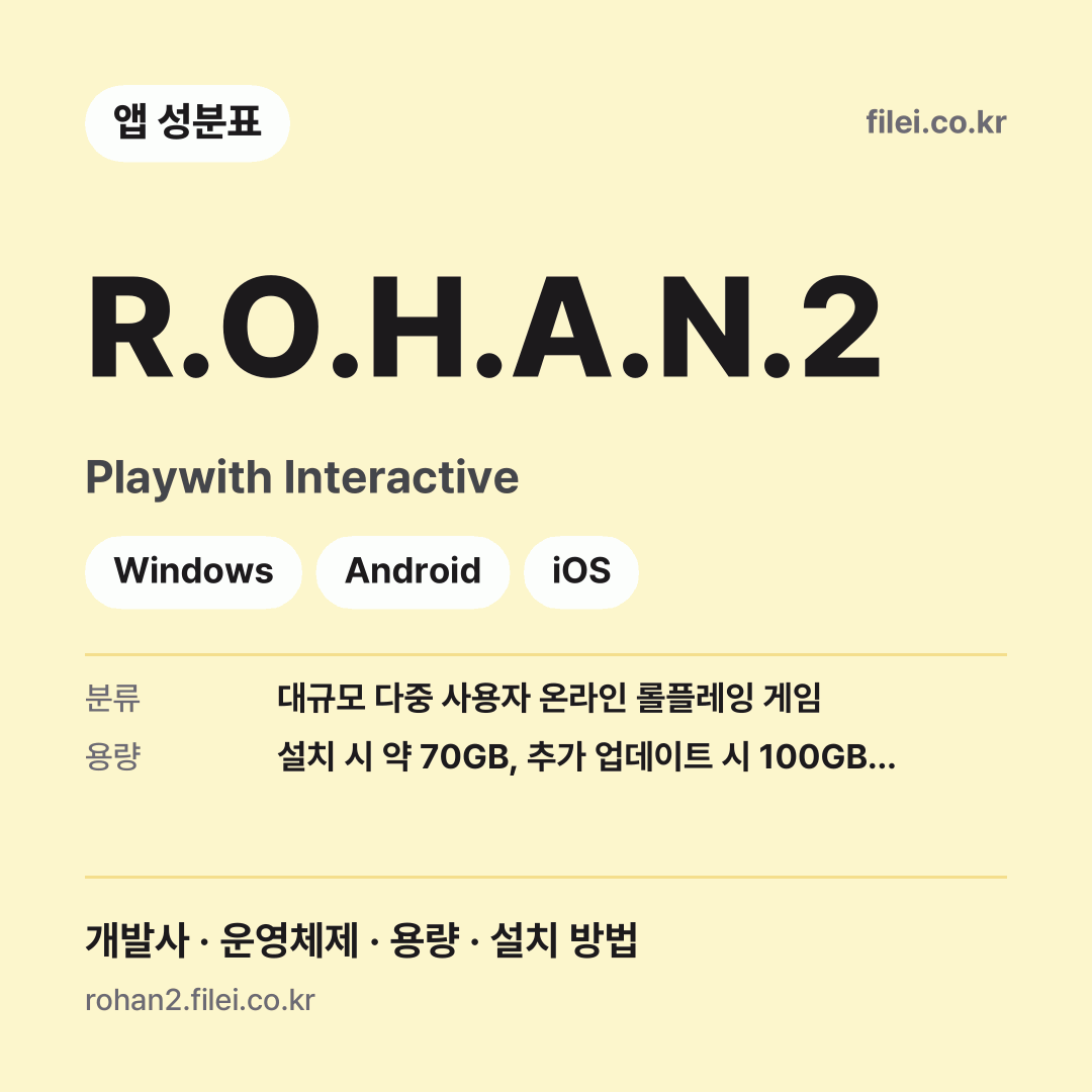 R.O.H.A.N.2 다운로드 · Playwith Interactive · Windows, Android, iOS