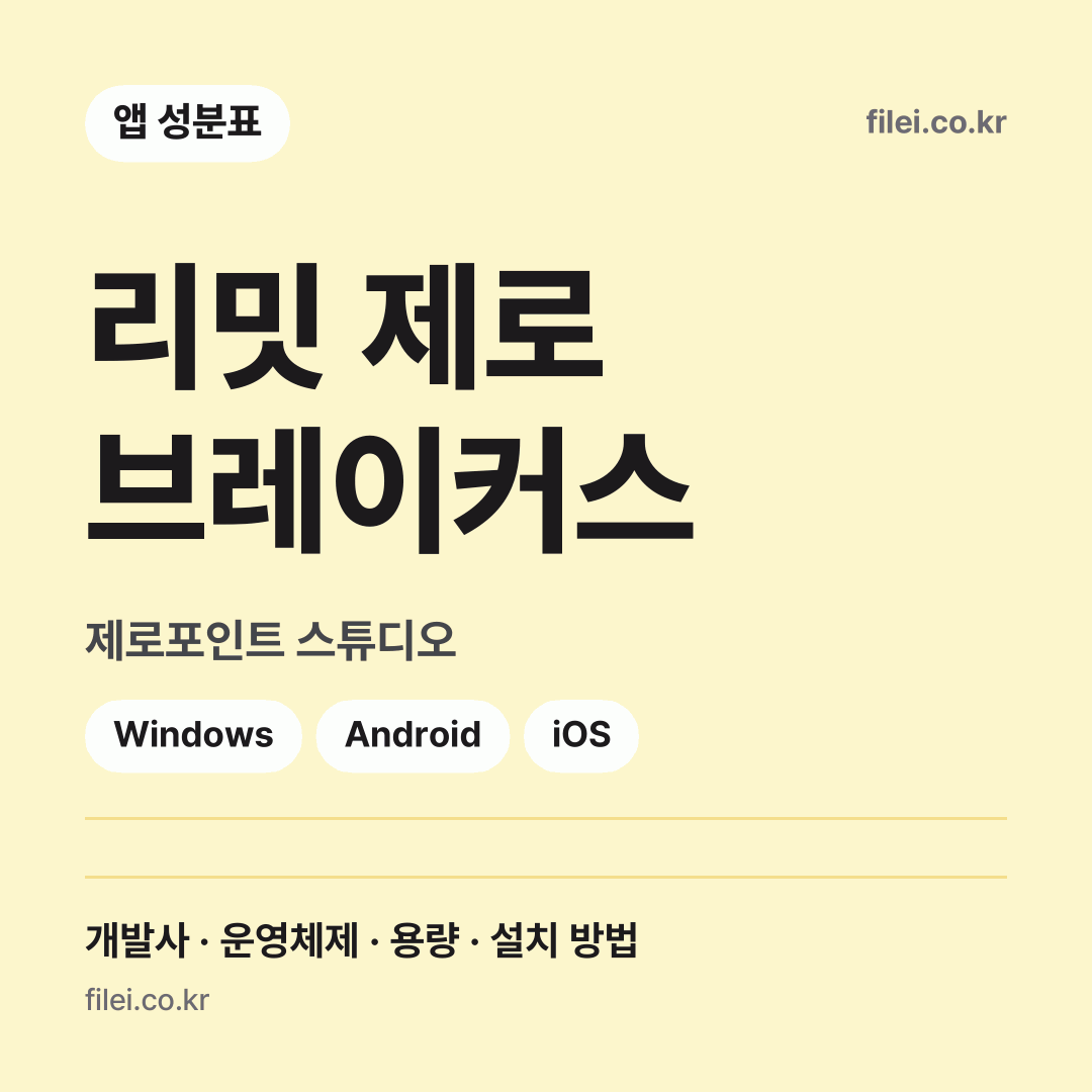 리밋 제로 브레이커스 다운로드 · 제로포인트 스튜디오 · Windows, Android, iOS