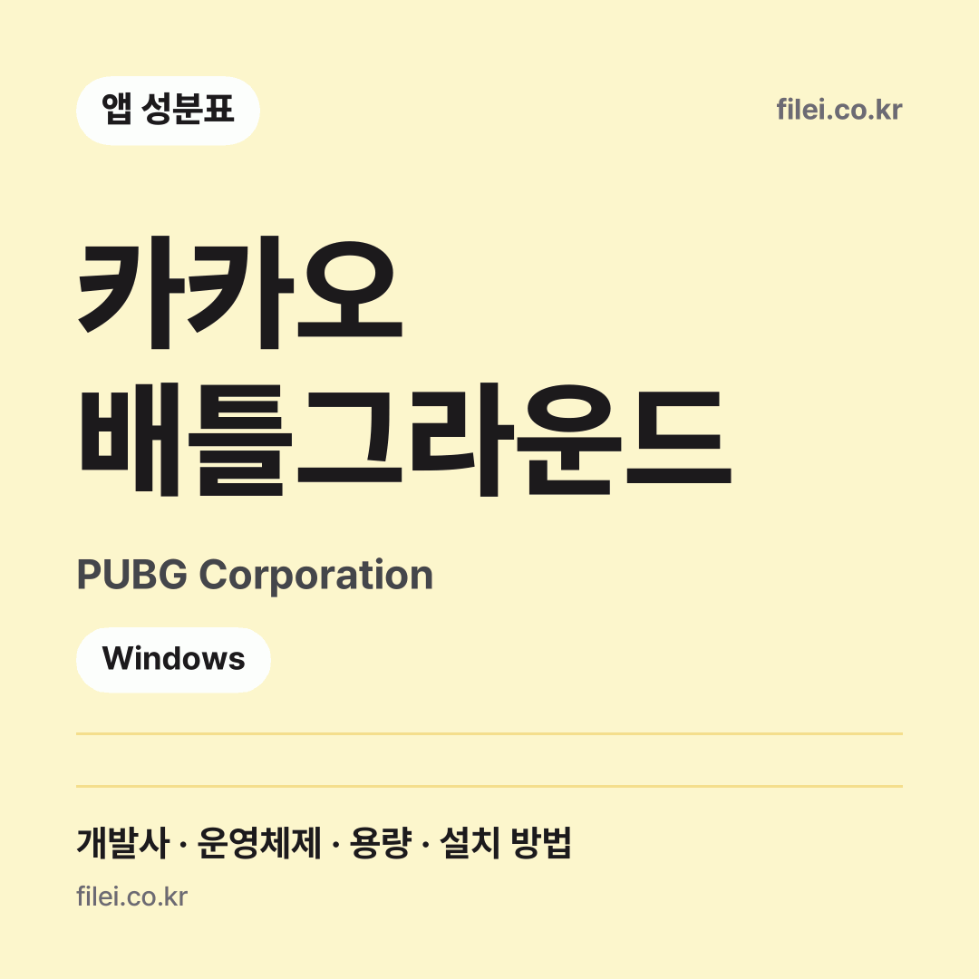 카카오 배틀그라운드 다운로드 · PUBG Corporation · Windows