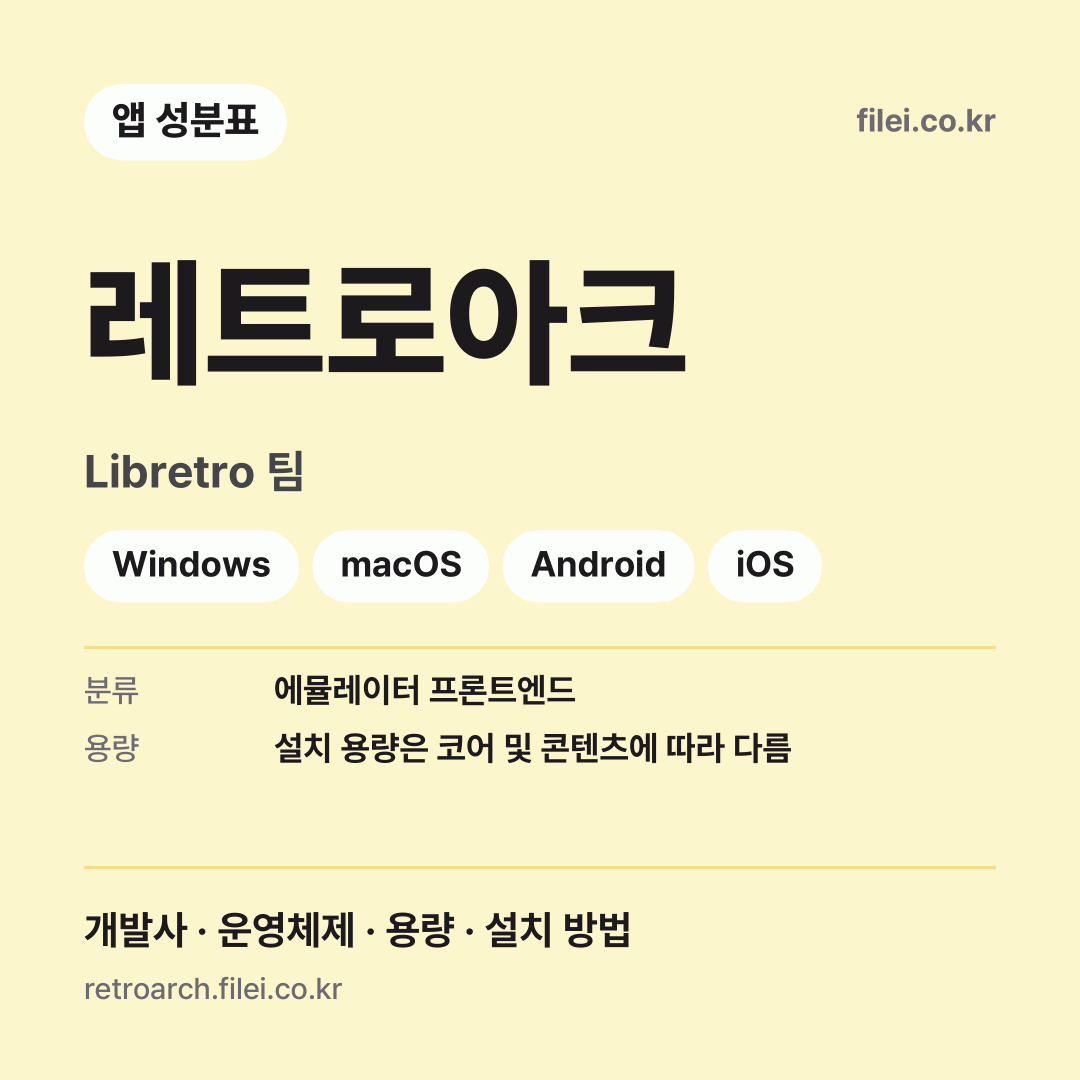 레트로아크 다운로드 · Libretro 팀 · Windows, macOS, Android, iOS