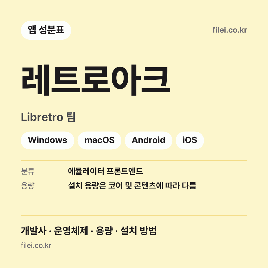 레트로아크 다운로드 · Libretro 팀 · Windows, macOS, Android, iOS