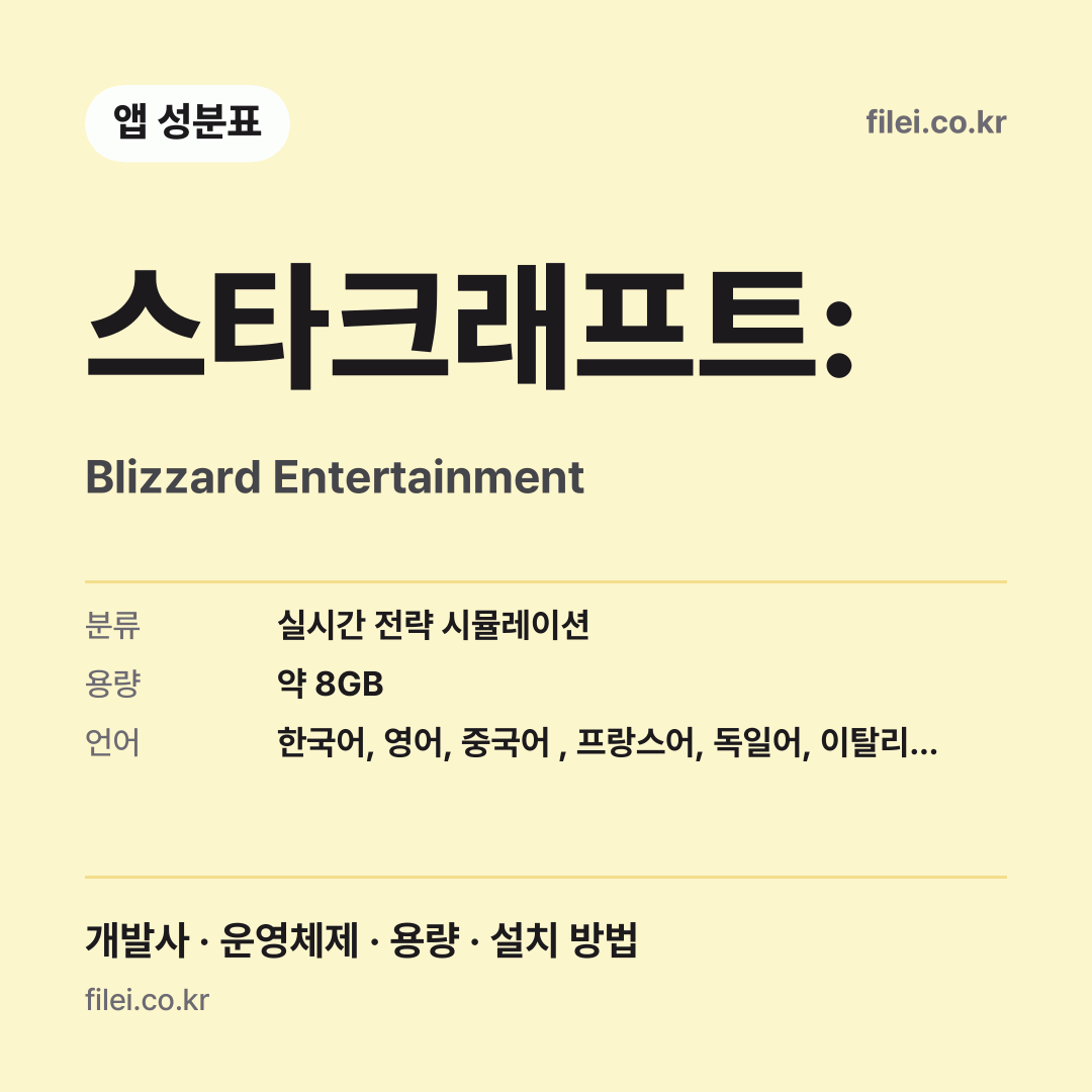 스타크래프트: 다운로드 · Blizzard Entertainment