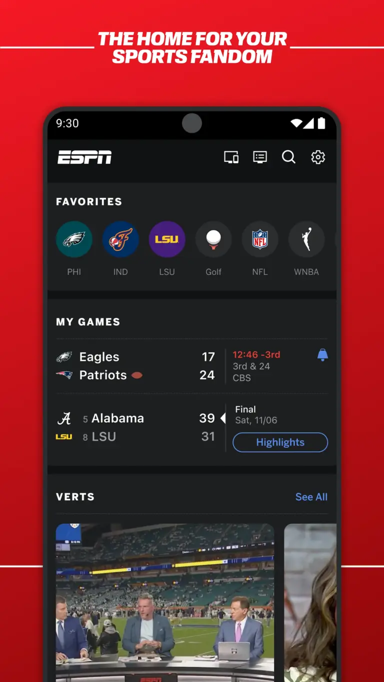 ESPN 스크린샷 2
