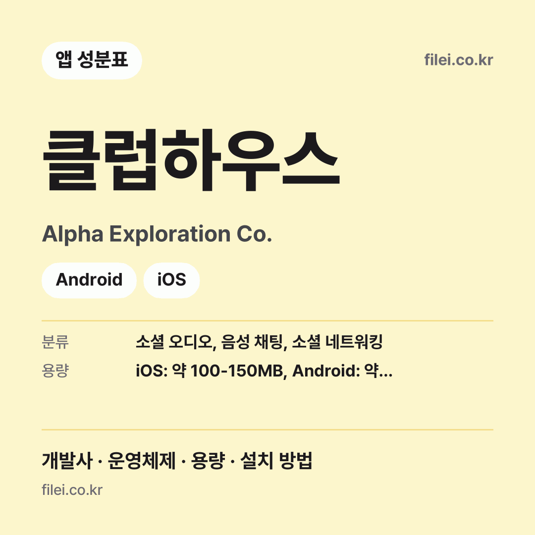 클럽하우스 다운로드 · Alpha Exploration Co. · Android, iOS