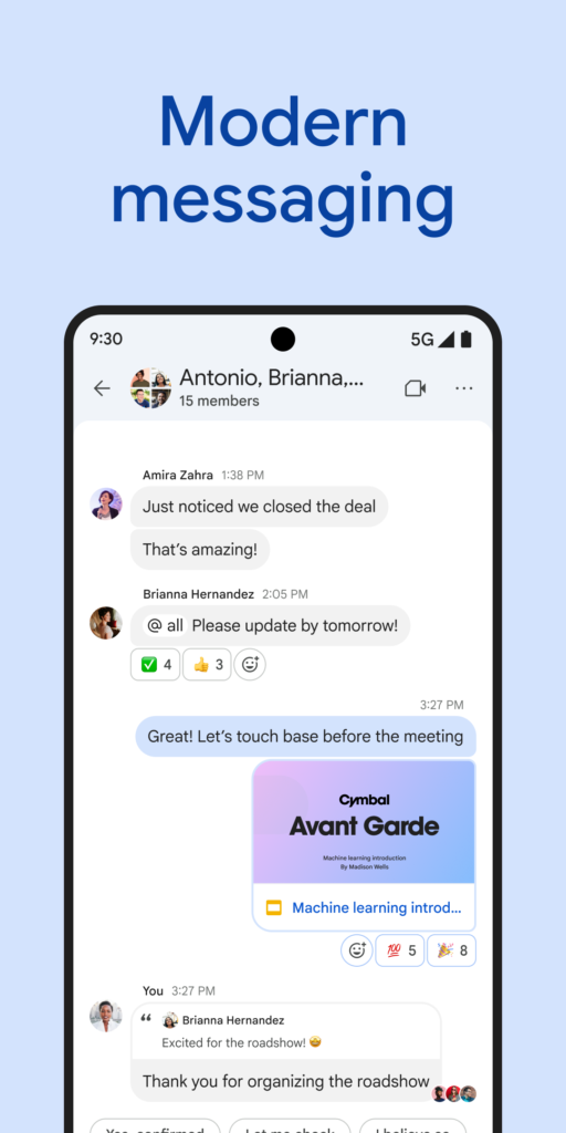 Google Chat 스크린샷 1