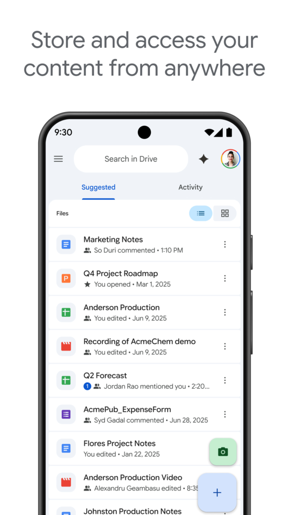 Google Drive 스크린샷 1