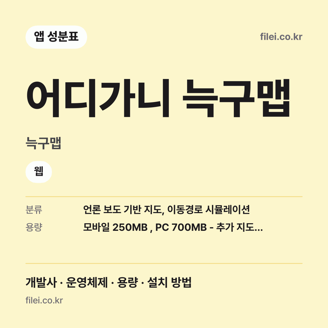 어디가니 늑구맵 다운로드 · 늑구맵 · 웹