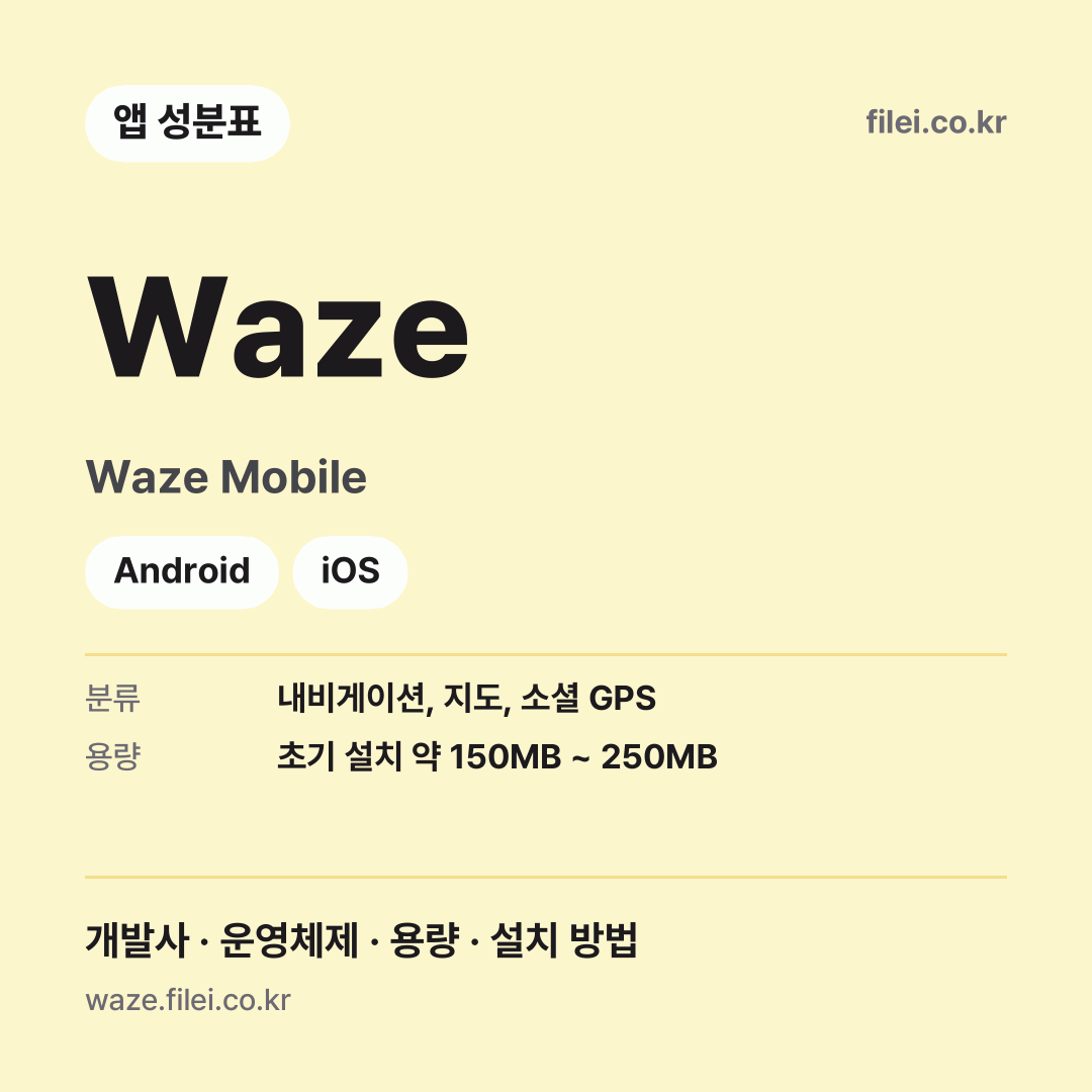 Waze 다운로드 · Waze Mobile · Android, iOS