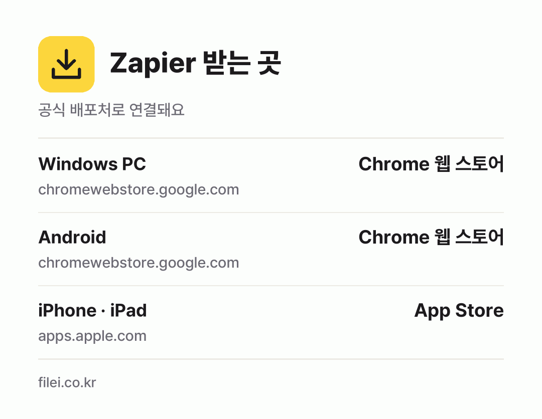 Zapier 받는 곳: Windows PC, Android, iPhone · iPad