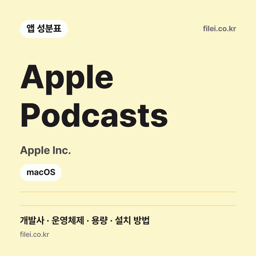 Apple Podcasts 다운로드 · Apple Inc. · macOS