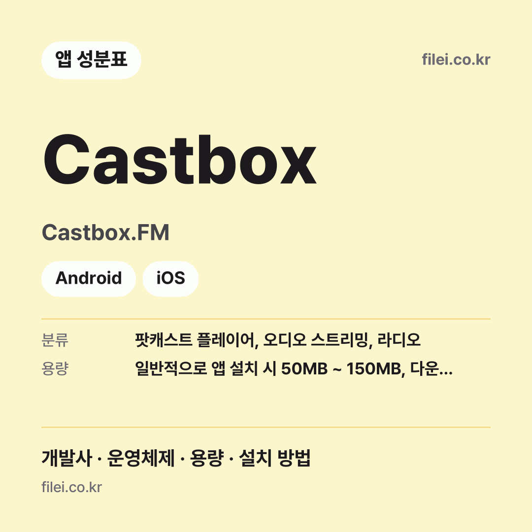 Castbox 다운로드 · Castbox.FM · Android, iOS