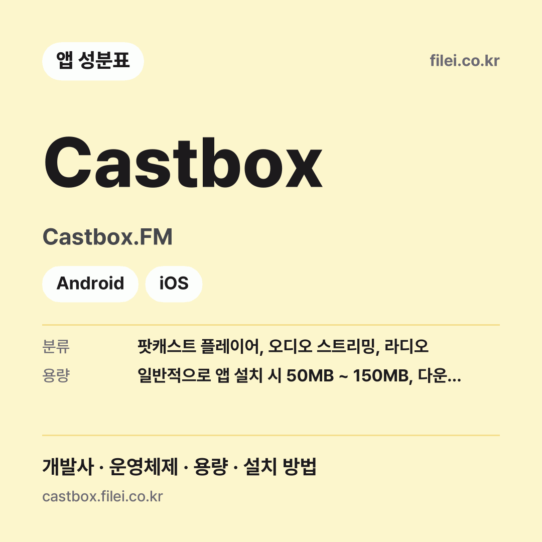 Castbox 다운로드 · Castbox.FM · Android, iOS