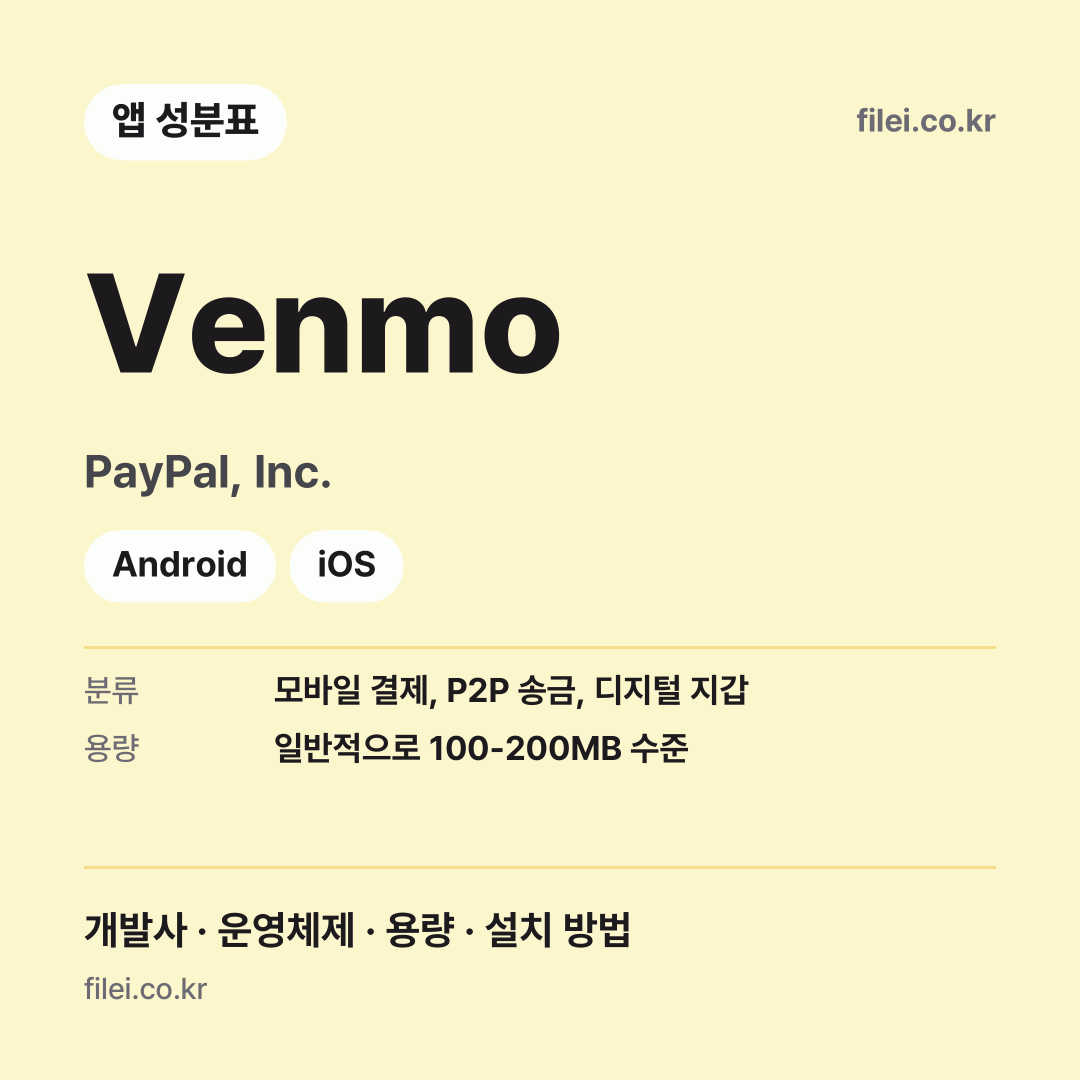 Venmo 다운로드 · PayPal, Inc. · Android, iOS