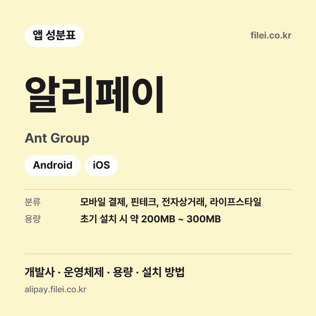 알리페이 다운로드 · Ant Group · Android, iOS