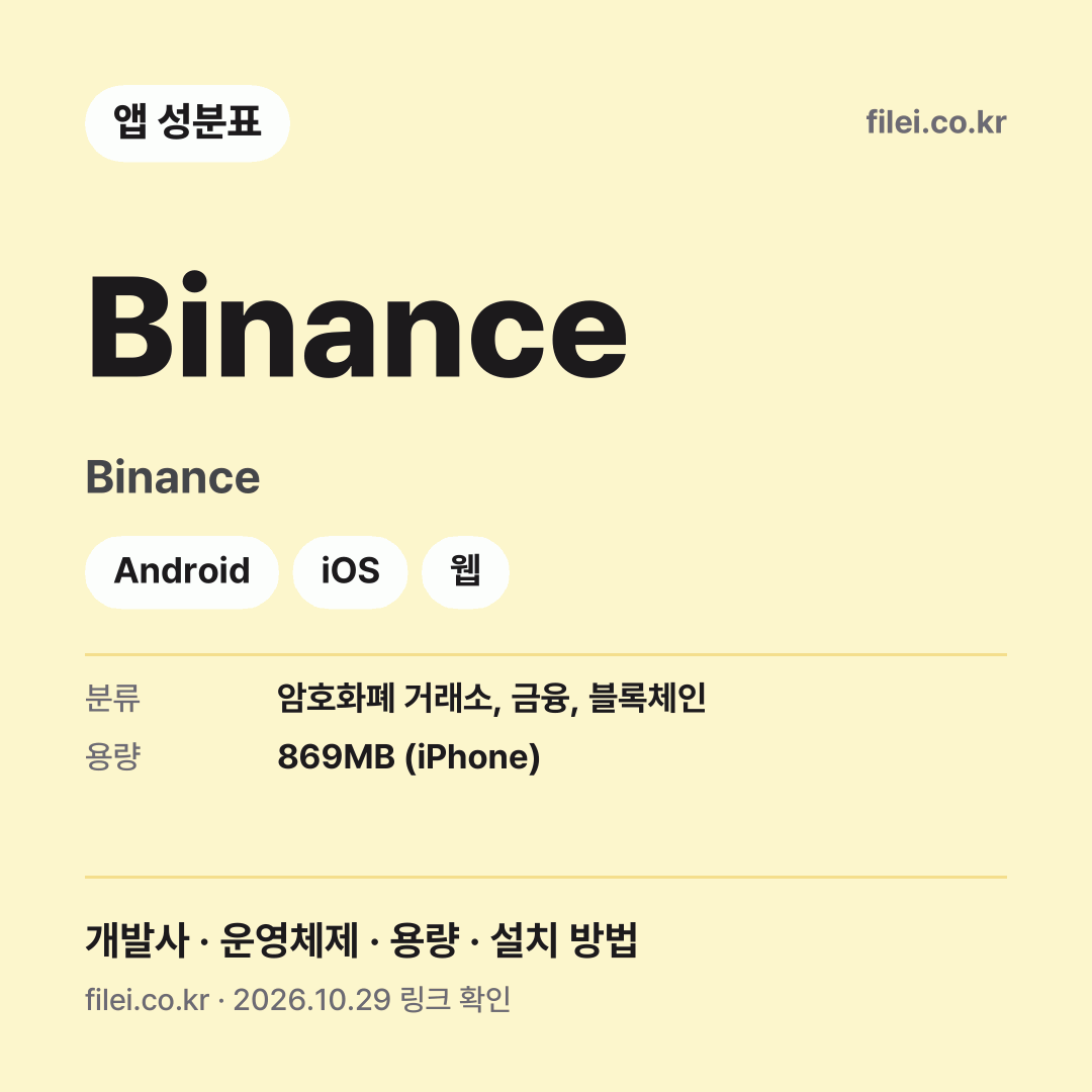 Binance 다운로드 · Binance · Android, iOS, 웹