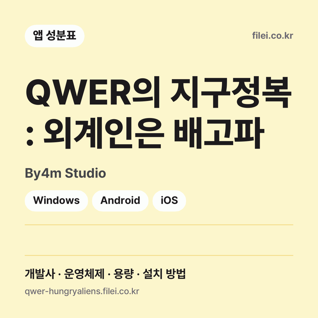 QWER의 지구정복 : 외계인은 배고파 다운로드 · By4m Studio · Windows, Android, iOS