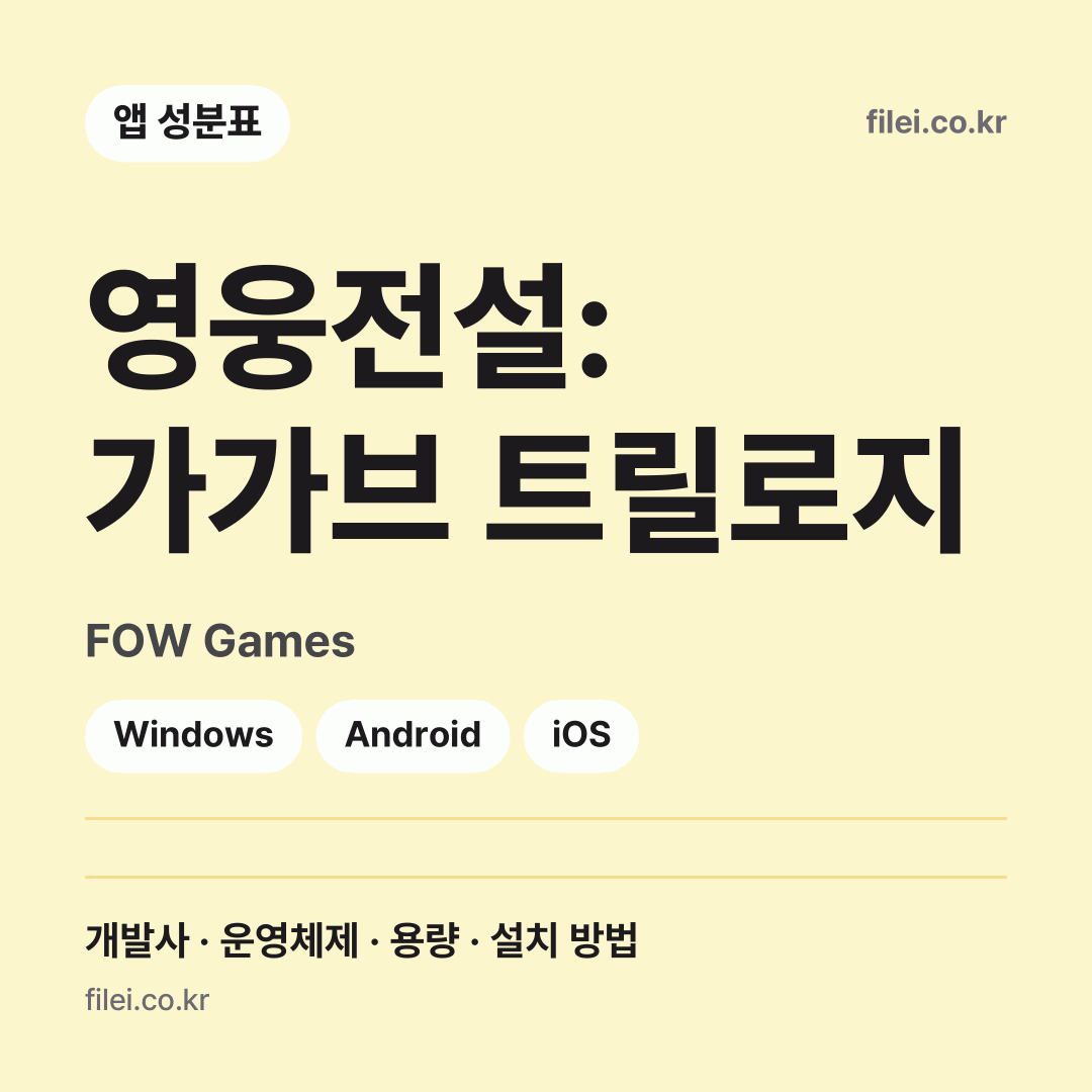 영웅전설: 가가브 트릴로지 다운로드 · FOW Games · Windows, Android, iOS