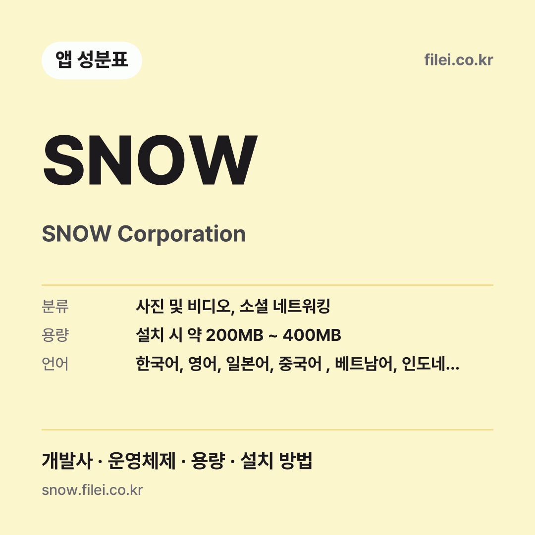 SNOW 다운로드 · SNOW Corporation