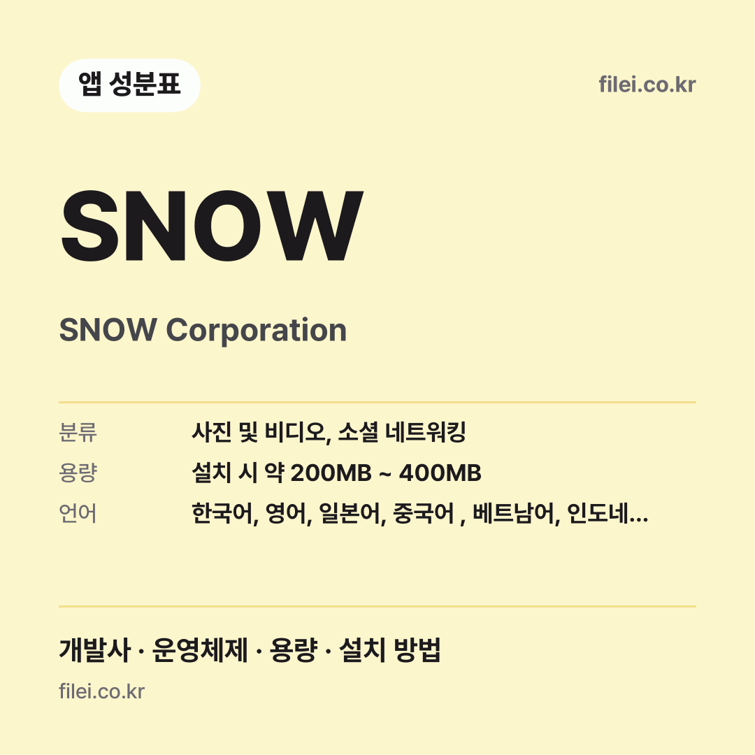 SNOW 다운로드 · SNOW Corporation