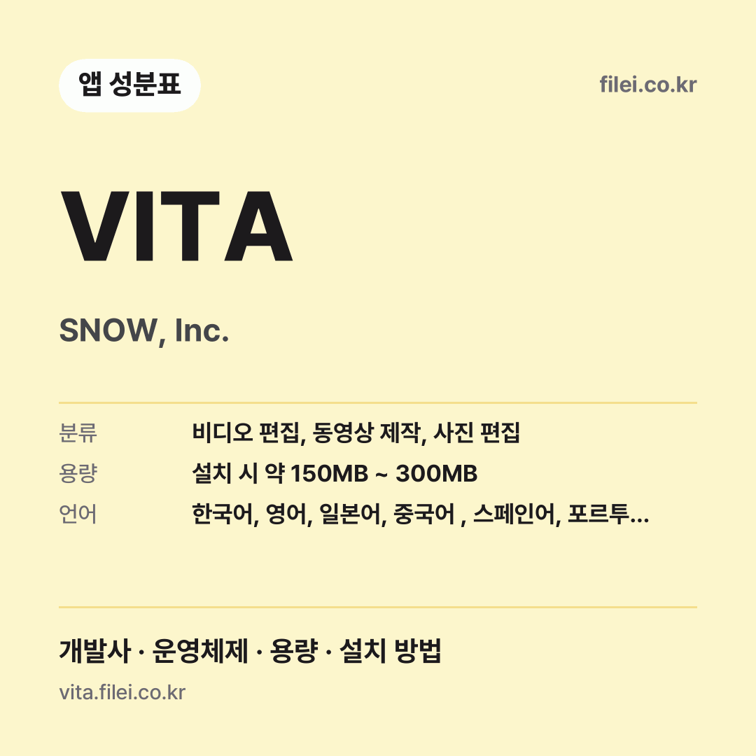 VITA 다운로드 · SNOW, Inc.