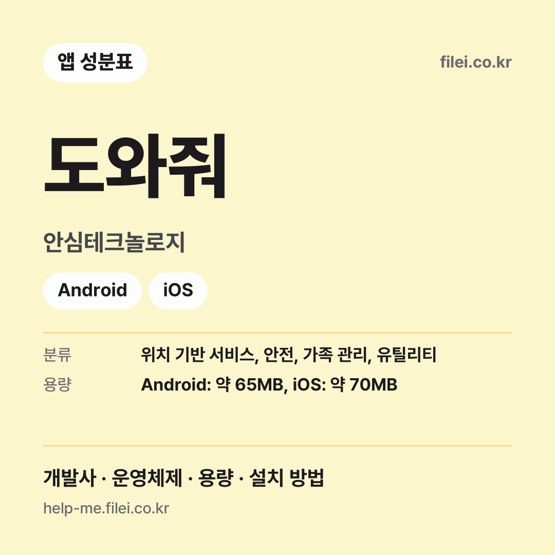 도와줘 다운로드 · 안심테크놀로지 · Android, iOS