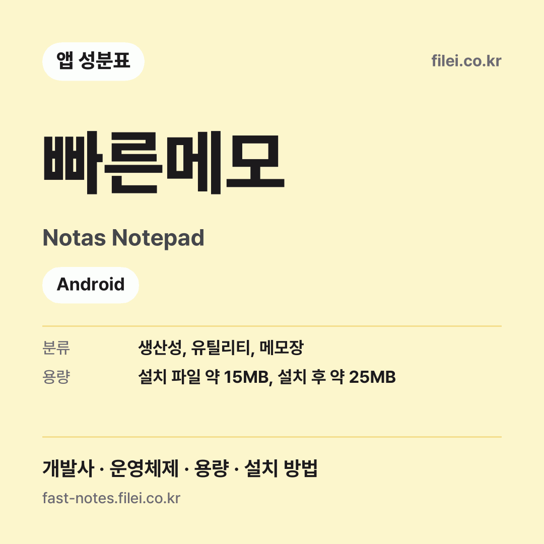 빠른메모 다운로드 · Notas Notepad · Android