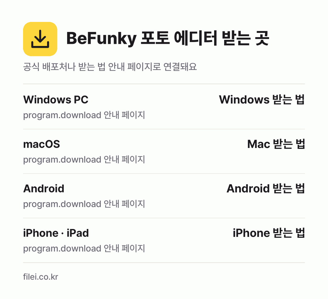 BeFunky 포토 에디터 받는 곳: Windows PC, macOS, Android, iPhone · iPad