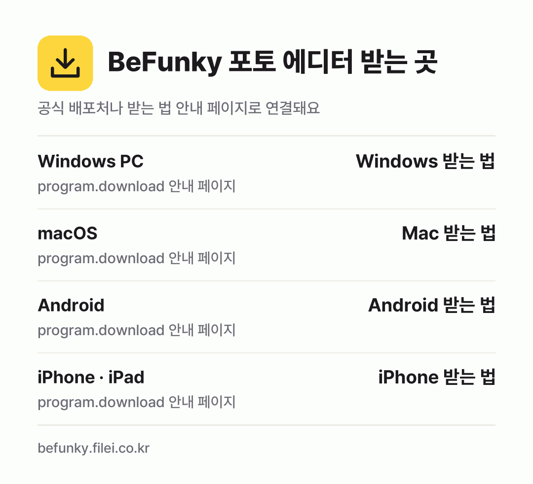 BeFunky 포토 에디터 받는 곳: Windows PC, macOS, Android, iPhone · iPad
