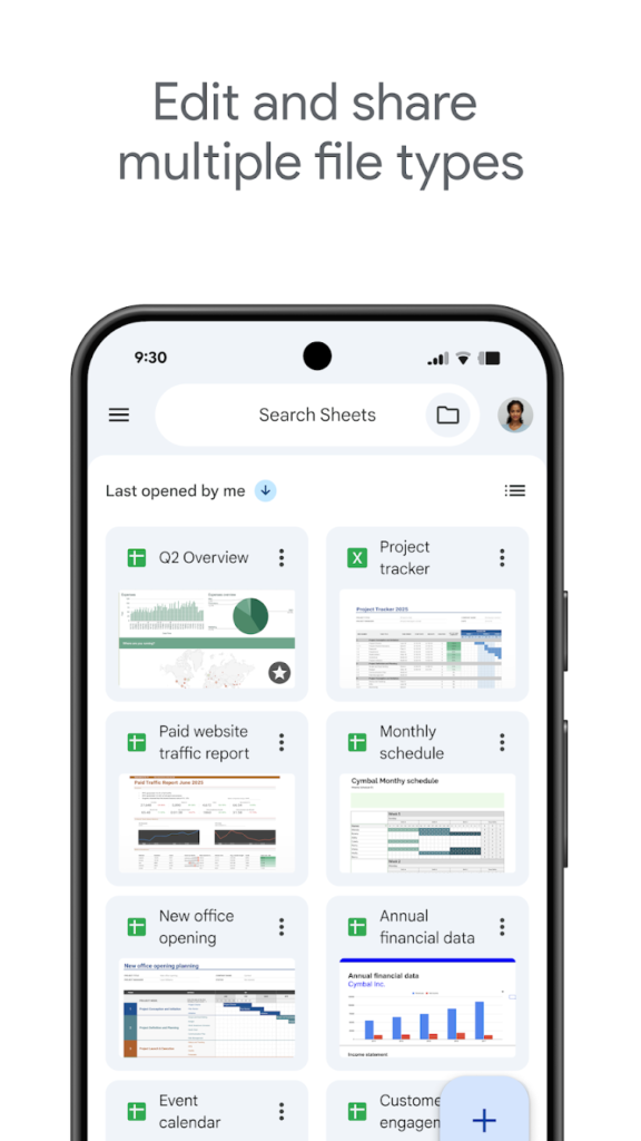 Google Sheets 스크린샷 1