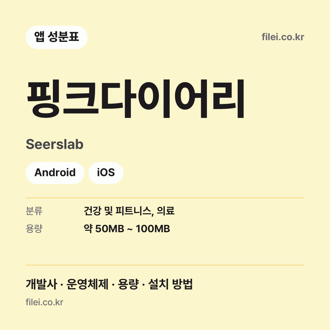 핑크다이어리 다운로드 · Seerslab · Android, iOS