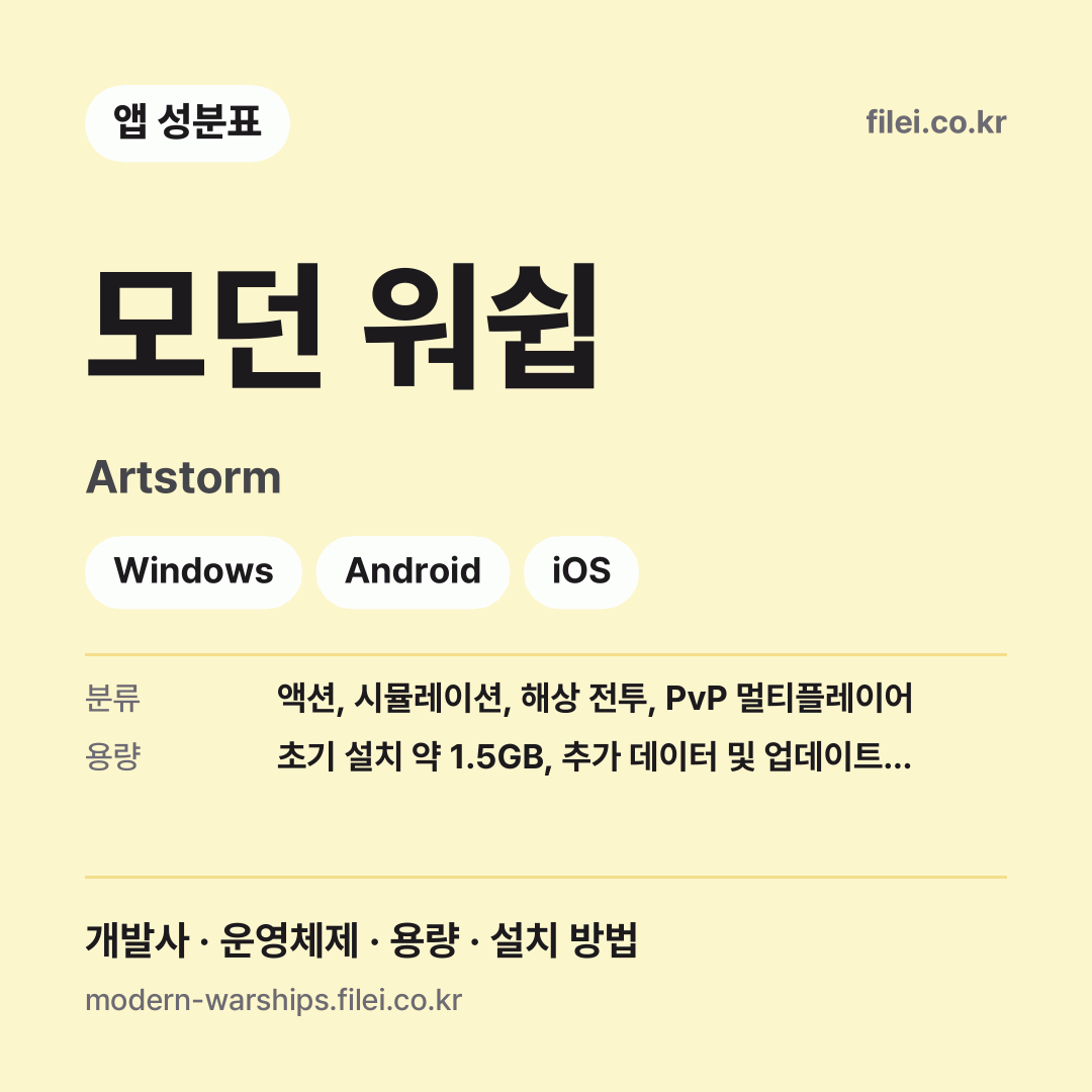 모던 워쉽 다운로드 · Artstorm · Windows, Android, iOS