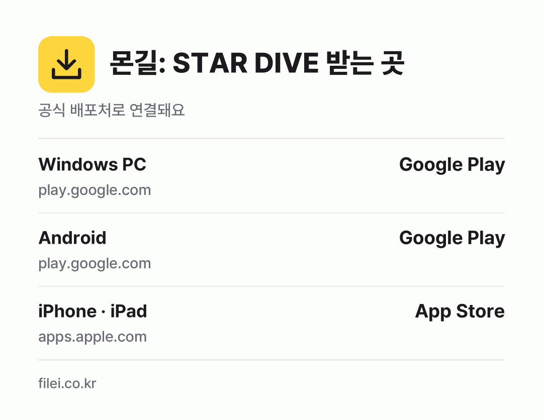 몬길: STAR DIVE 받는 곳: Windows PC, Android, iPhone · iPad