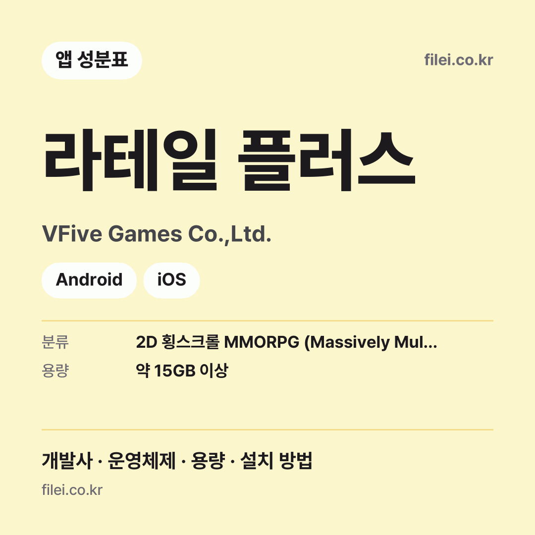 라테일 플러스 다운로드 · VFive Games Co.,Ltd. · Android, iOS