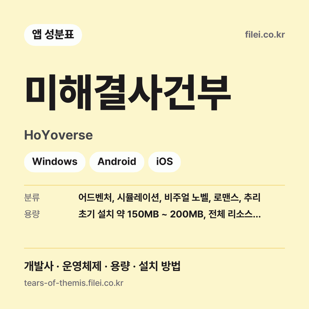 미해결사건부 다운로드 · HoYoverse · Windows, Android, iOS