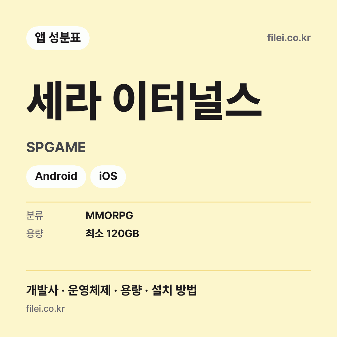 세라 이터널스 다운로드 · SPGAME · Android, iOS